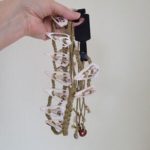 Handmade Seashell Belt Natural Shell and Braided Cord Adjustable Boho New